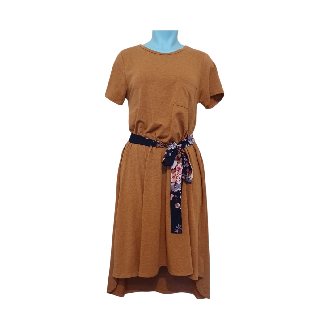 LuLaRoe Carly Perfect Fall Dress Tan Size Small - Picture 7 of 10